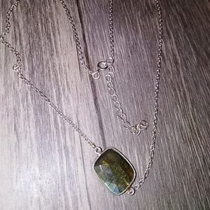 Delicate  labradorite sterling silver necklace